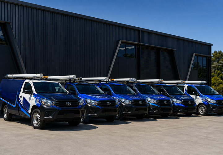 Fleet of Prospect Blocked Drains plumbing vans