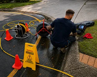 Plumber inspecting a blocked drain in Prospect
